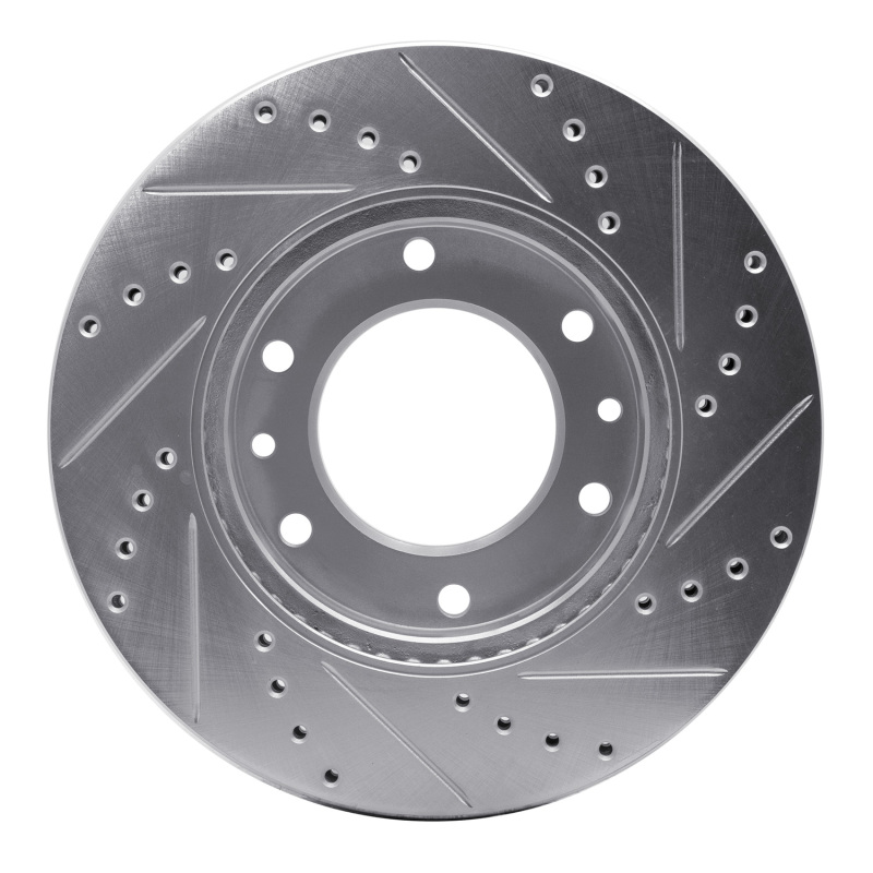 Hyundai Entourage Brake Rotor (1) - Front Left - R1 Concepts - Drilled & Slotted - Silver - `06-`14